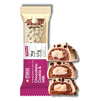 MAXI NUTRITION Creamy core protein bar čokoládová sušenka a mléko 45 g (Proteinové tyčinky) - Proteinové