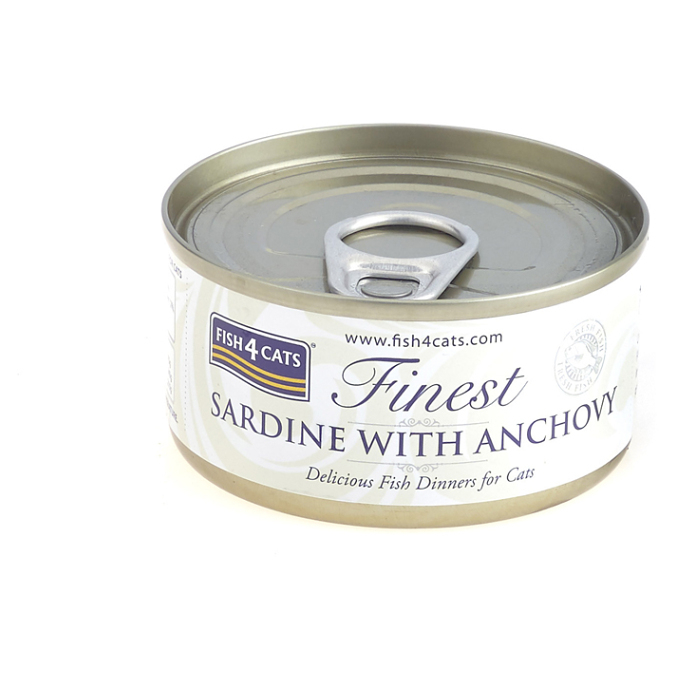 Levně FISH4CATS Konzerva pro kočky Finest sardinka s ančovičkami 70 g
