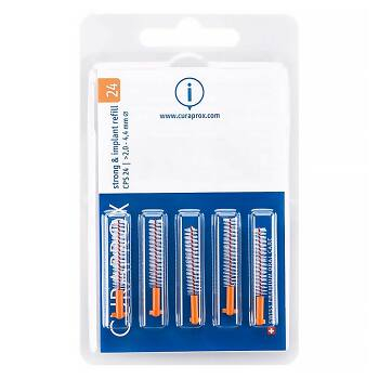 CURAPROX CPS 24 Náhradní mezizubní kartáčky na čištění implantátů Strong & Implant Oranžová (Refill) 5 ks