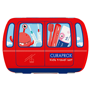 Curaprox,Travel set KIDS červený (Cestovní sady zubních kartáčků)