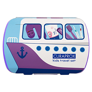 Curaprox Travel set KIDS fialový (Cestovní sady zubních kartáčků)