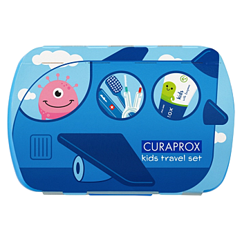 Curaprox Travel set KIDS modrý (Cestovní sady zubních kartáčků)