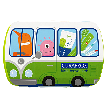 CURAPROX Travel set KIDS zelený (Cestovní sady zubních kartáčků)