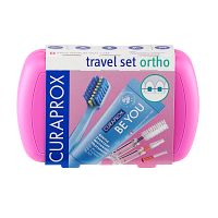 CURAPROX Travel set ORTHO růžový 1 kus