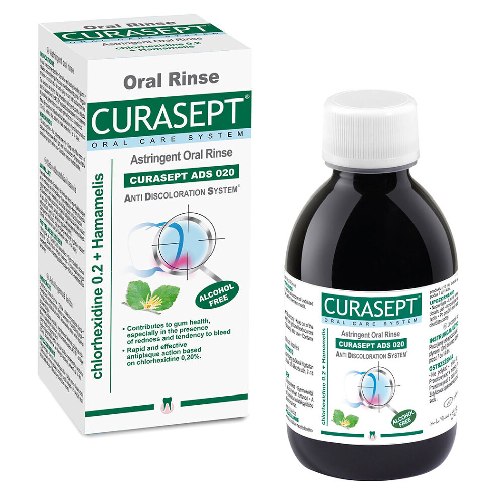 E-shop CURASEPT ADS Astringent Ústní voda s hamamelis 0,2%CHX 200 ml