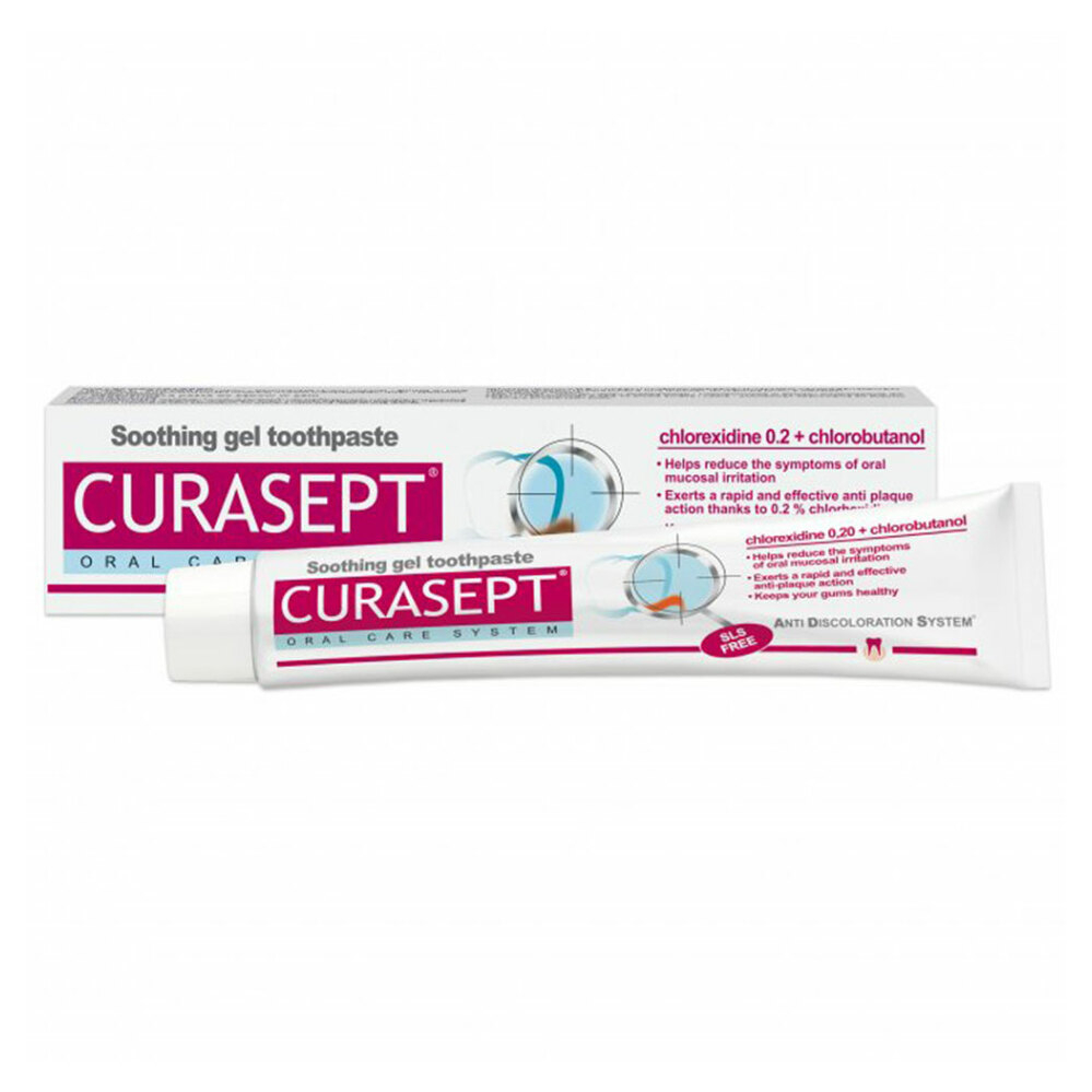 Levně CURASEPT ADS Soothing Zubní pasta 0,2%CHX + chlorbutanol 75 ml