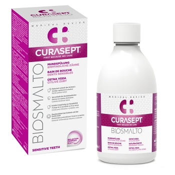 CURASEPT Biosmalto  sensitive teeth  ústní voda 300 ml (Na afty) - Osvěžující dech, Hojivý