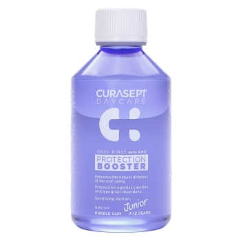 CURASEPT Daycare booster junior ústní voda bubble gum 250 ml (Prostředky na afty a dásně) - Osvěžující dech