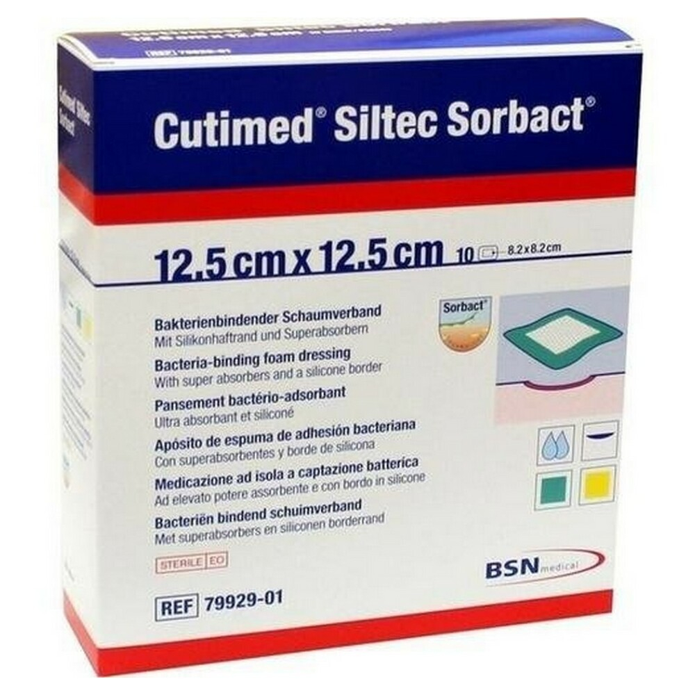 Levně BSN MEDICAL Cutimed siltec sorbact 12,5 x 12,5cm 10ks 7325101