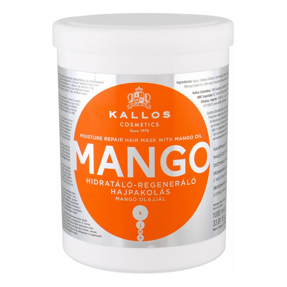 Levně KALLOS COSMETICS Mangová maska na vlasy 1000 ml