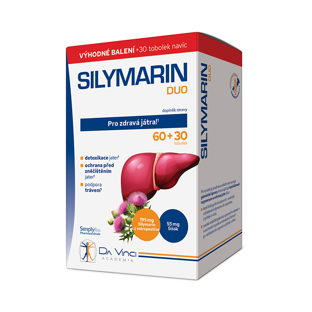 DA VINCI ACADEMIA Silymarin Duo 60 + 30 tobolek ZDARMA