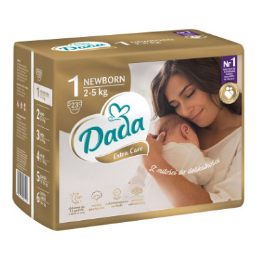 Levně DADA Extra care velikost 1 newborn 2-5kg 26 kusů