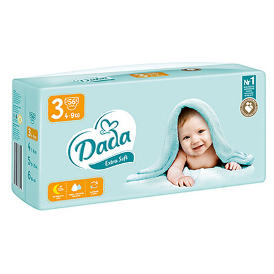 Levně DADA Extra soft plenky velikost 3 4-9kg 54 kusů