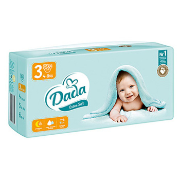 DADA Extra soft plenky velikost 3 4-9kg 54 kusů