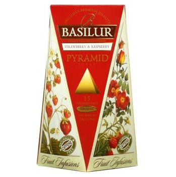DÁREK BASILUR Fruit Infusions Strawberry & Raspberry Pyramid 15x2g