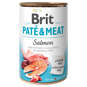 Dárek Brit PATÉ & MEAT Salmon konzerva pro psy 400 g