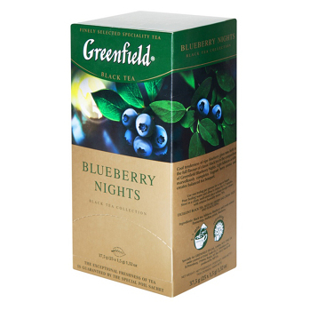 DÁREK GREENFIELD Black  Blueberry Nights přebal 25 x1,5 g