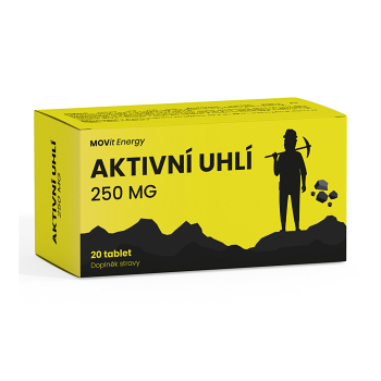 DÁREK MOVIT ENERGY Aktivní uhlí 250 mg 20 tablet