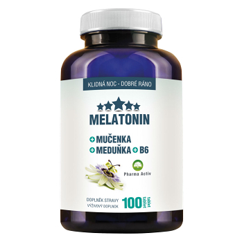 DÁREK PHARMA ACTIV Melatonin Mučenka Meduňka + B6 100 tablet