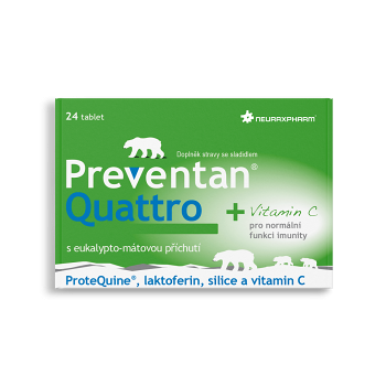 DÁREK PREVENTAN Quattro eukalypt máta 24 tablet