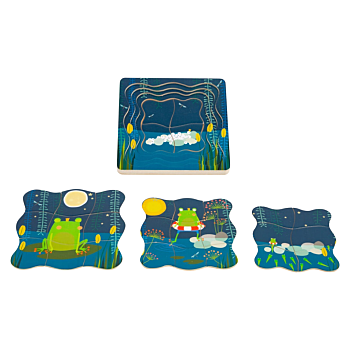 DÁREK Vrstvené puzzle žabák ()