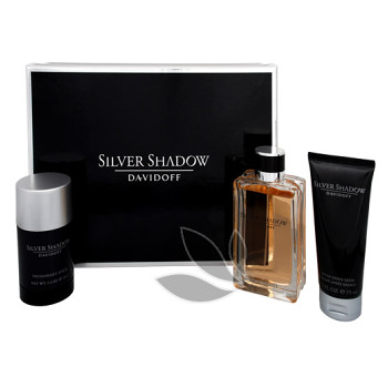 Davidoff Silver Shadow - toaletní voda s rozprašovačem 100 ml + balzám po holení 100 ml + tuhý deodorant 70 ml