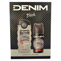 DENIM Black Sprchový gel pro muže 250 ml + Deodorant sprej 150 ml Dárkové balení