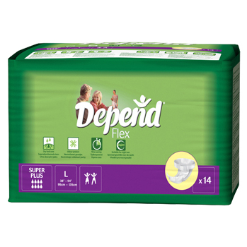DEPEND® Plenkové kalhotky Flex Super Plus velikost L 14 kusů (Inkontinenční kalhotky zalepovací)