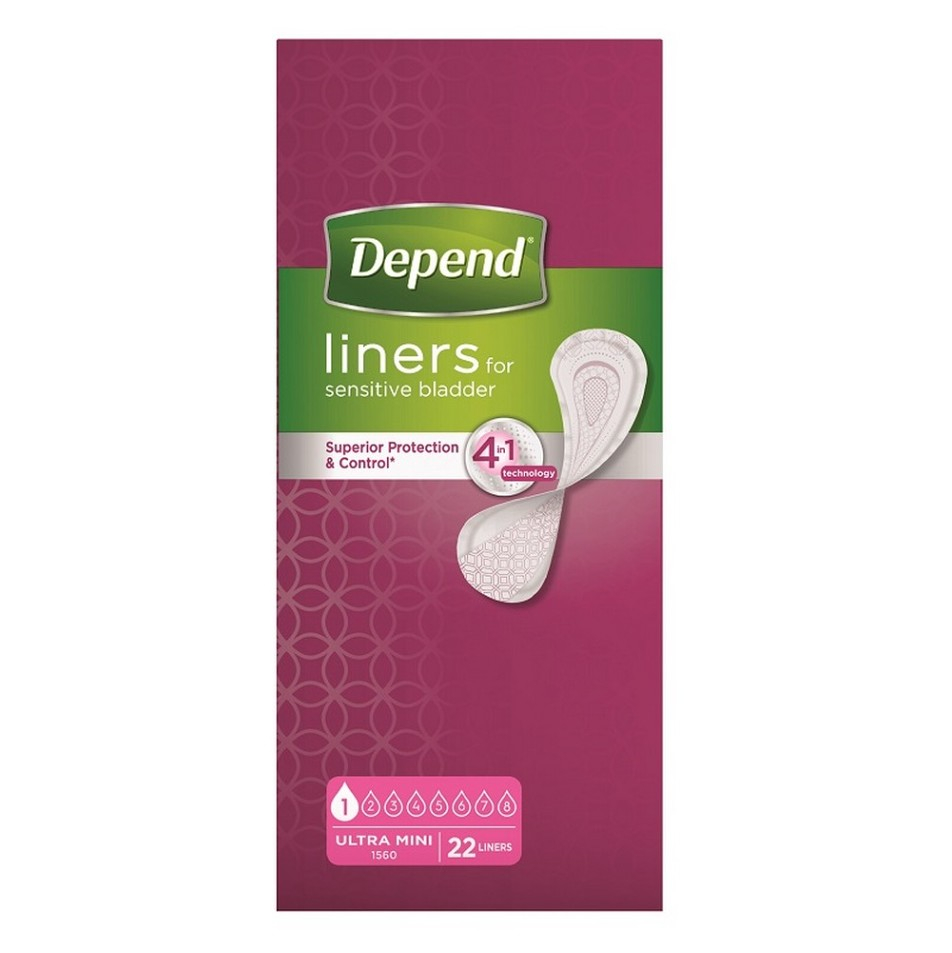 Levně DEPEND Liners Ultra mini inkontinenční vložky 22 kusů