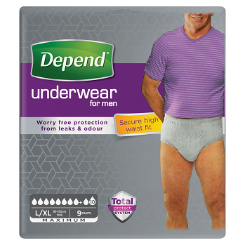 DEPEND Maximum inkontinenční kalhotky pro muže velikost L/XL 9 kusů (Inkontinenční kalhotky natahovací)