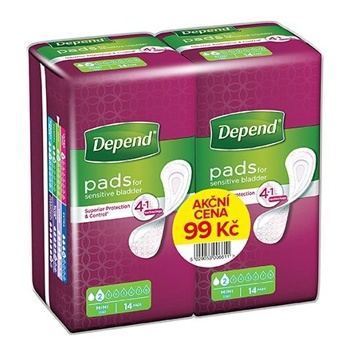 DEPEND Pads mini inkontinenční vložky pro ženy DUOPACK 2x 14 ks