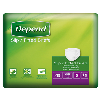 DEPEND® Plenkové kalhotky Slip Super Plus velikost S 15 kusů (Inkontinenční kalhotky zalepovací)