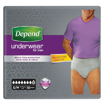 DEPEND Super inkontinenční kalhotky pro muže velikost S/M 10 kusů (Inkontinenční kalhotky natahovací)