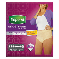 DEPEND Super inkontinenční kalhotky pro ženy velikost XL 9 kusů
