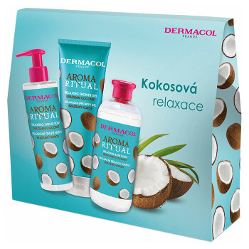DERMACOL Aroma Ritual Kokosová péče Tekuté mýdlo 250 ml + sprchový gel 250 ml + pěna do koupele 500 ml Dárkové balení