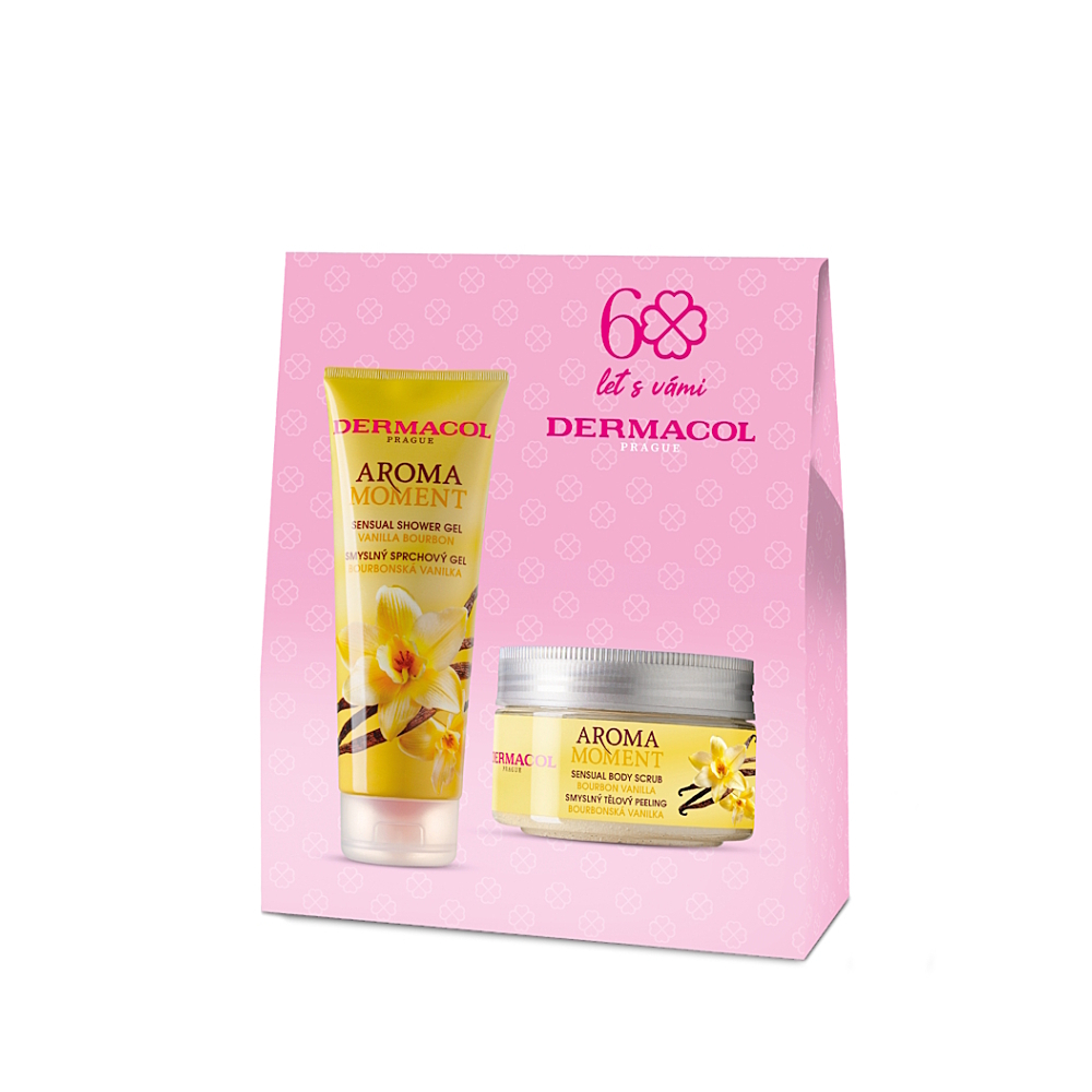 DERMACOL Aroma Vanilka duo dárkové balení SG 250 ml a peeling 200 g