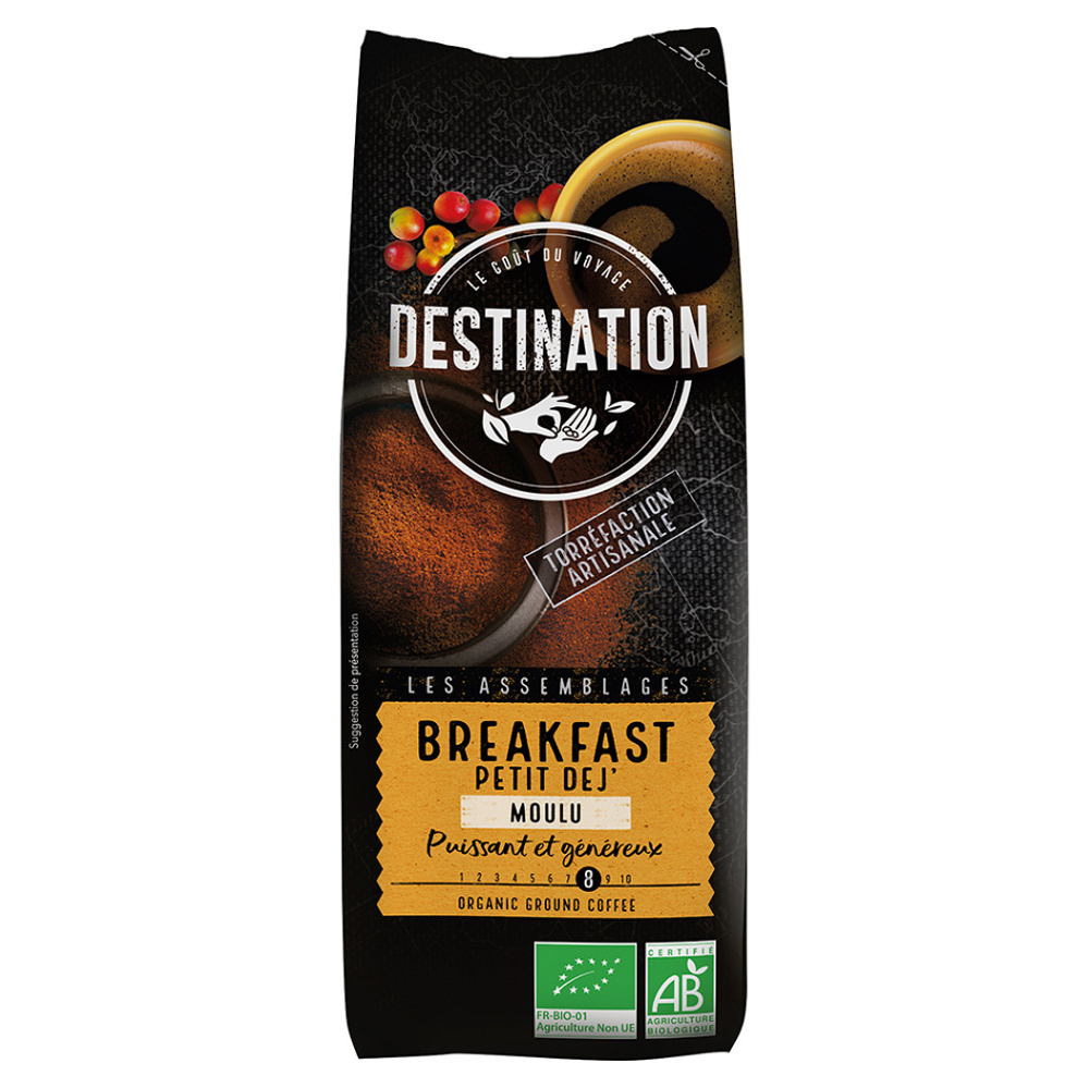 Levně DESTINATION Káva mletá Breakfast BIO 250 g