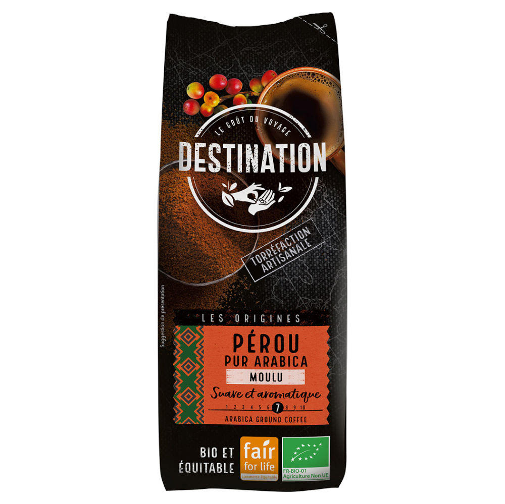 Levně DESTINATION Káva mletá Peru BIO 250 g