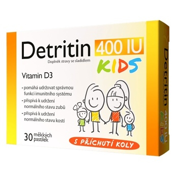 DETRITIN Kids 400IU vitamin D3 30 měkkých pastilek
