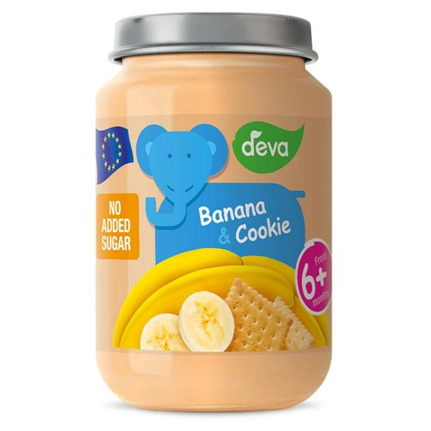 E-shop DEVA Ovocný příkrm Banán se sušenkami od 6.měsíce 200 g