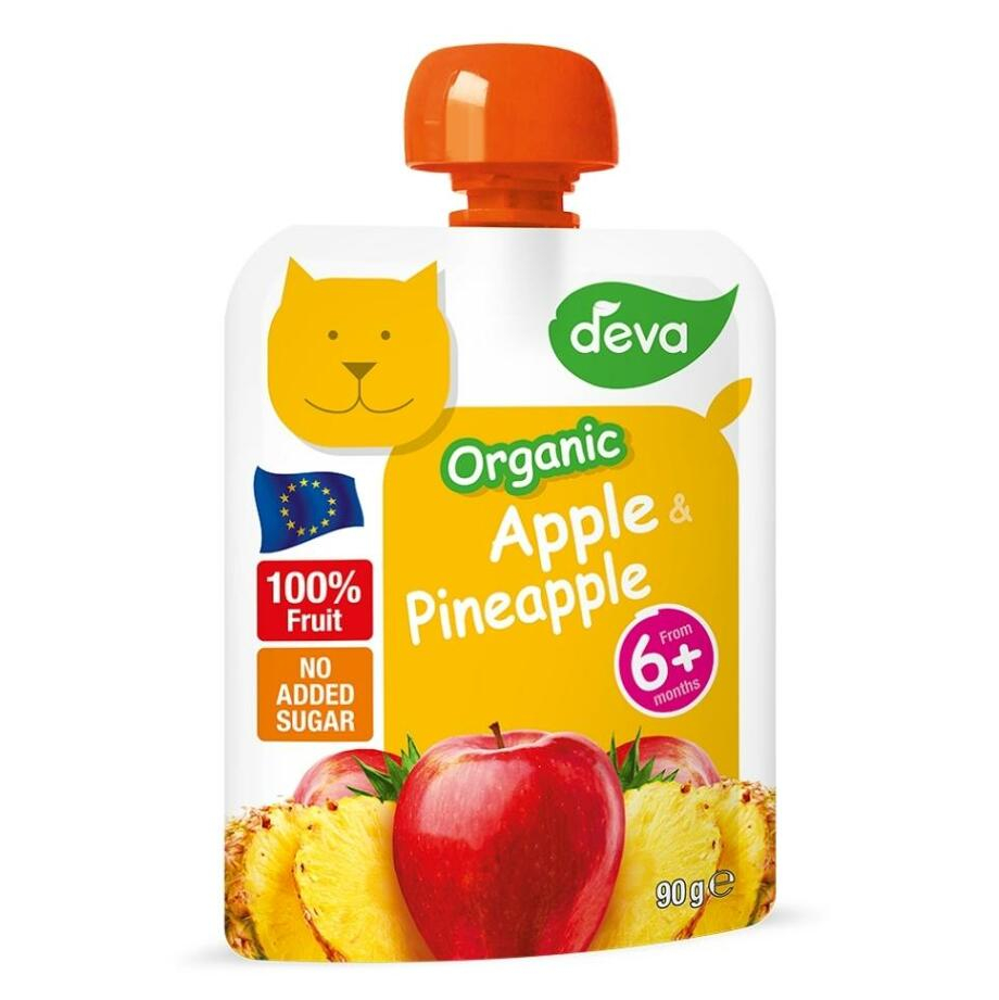 E-shop DEVA Ovocná kapsička 100% ovoce Jablko a Ananas od 6.měsíce BIO 90 g