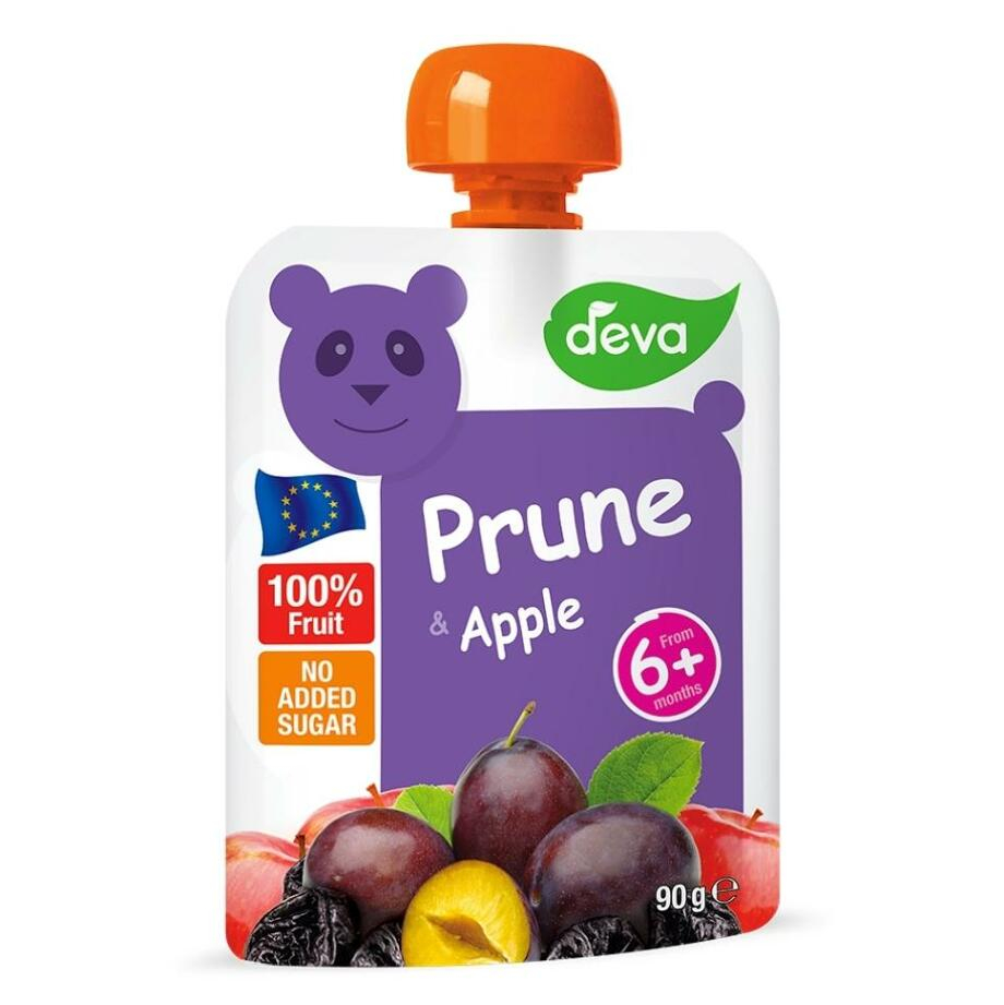 E-shop DEVA Ovocná kapsička 100% ovoce Sušená švestka a Jablko od 6.měsíce 90 g
