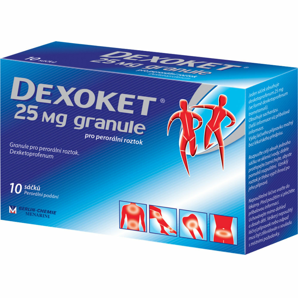 Levně DEXOKET Granule pro perorální roztok 25 mg 10 sáčků