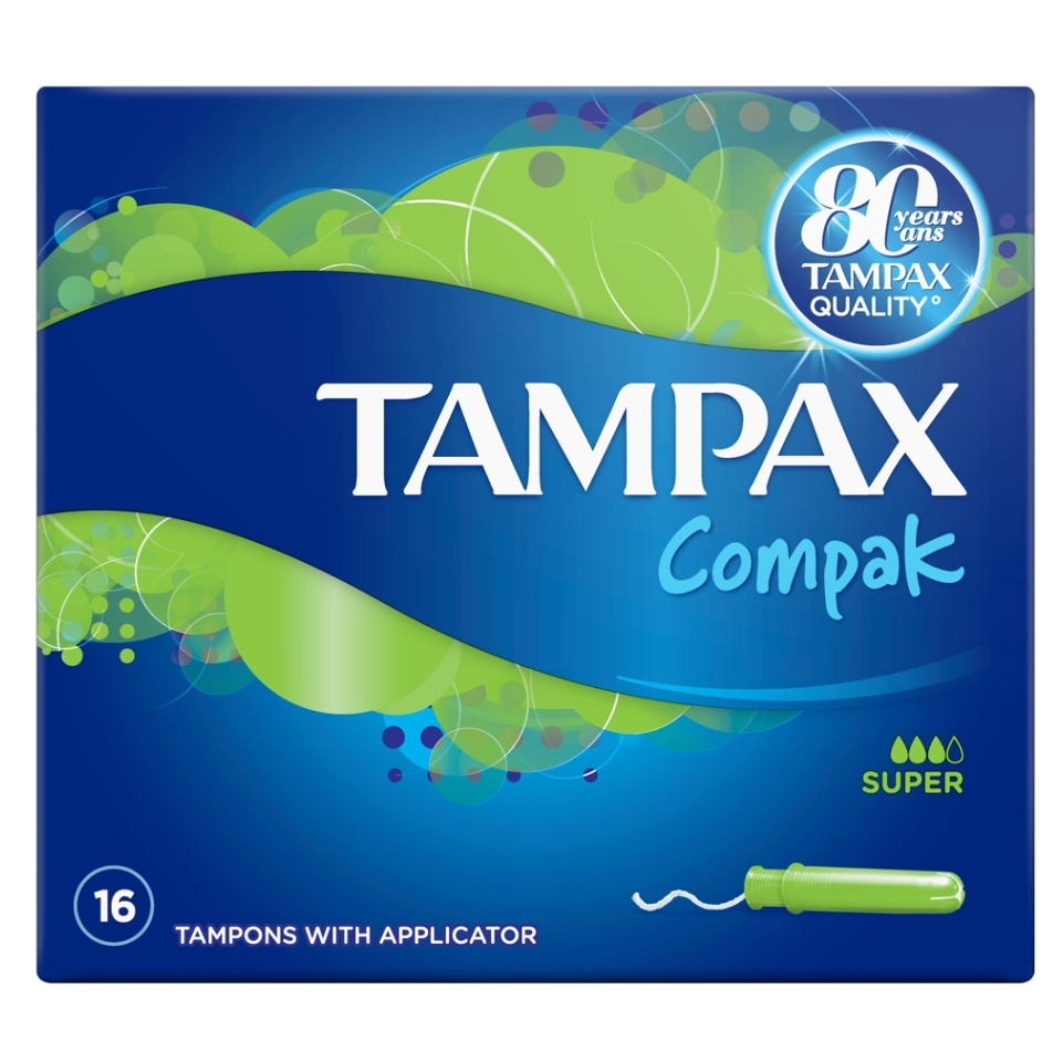 Levně TAMPAX Compak Super Tampony s aplikátorem 16 kusů
