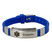 DIA-WAY Silikonový náramek Diabetic, Barva: Modrá