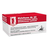 DICLOFENAC AL 25mg enterosolventní tablety 100 kusů