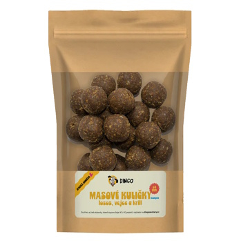 DINGO Masové kuličky losos, vejce a krill 24 mm/150 g (Tréninkové pamlsky pro psy)