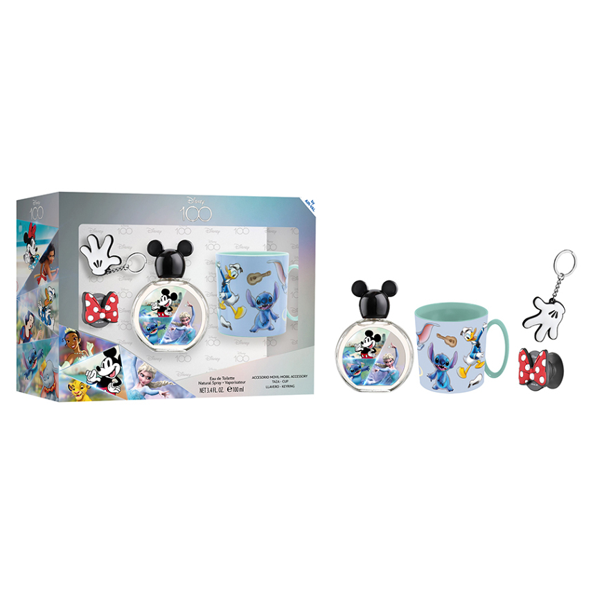 E-shop EP LINE Disney 100 dárkový set EDT 100 ml + sklenička + klíčenka + doplněk na mobil