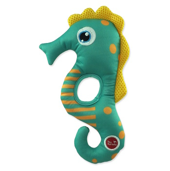 DOG FANTASY Water Float Pískací a plovoucí mořský koník zelená 22,5 cm (Hračky pro psy)