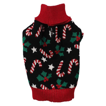 DOG FANTASY Winter Tale Svetr pro psy vánoční motiv černý, Velikost: S (Oblečky pro psy)